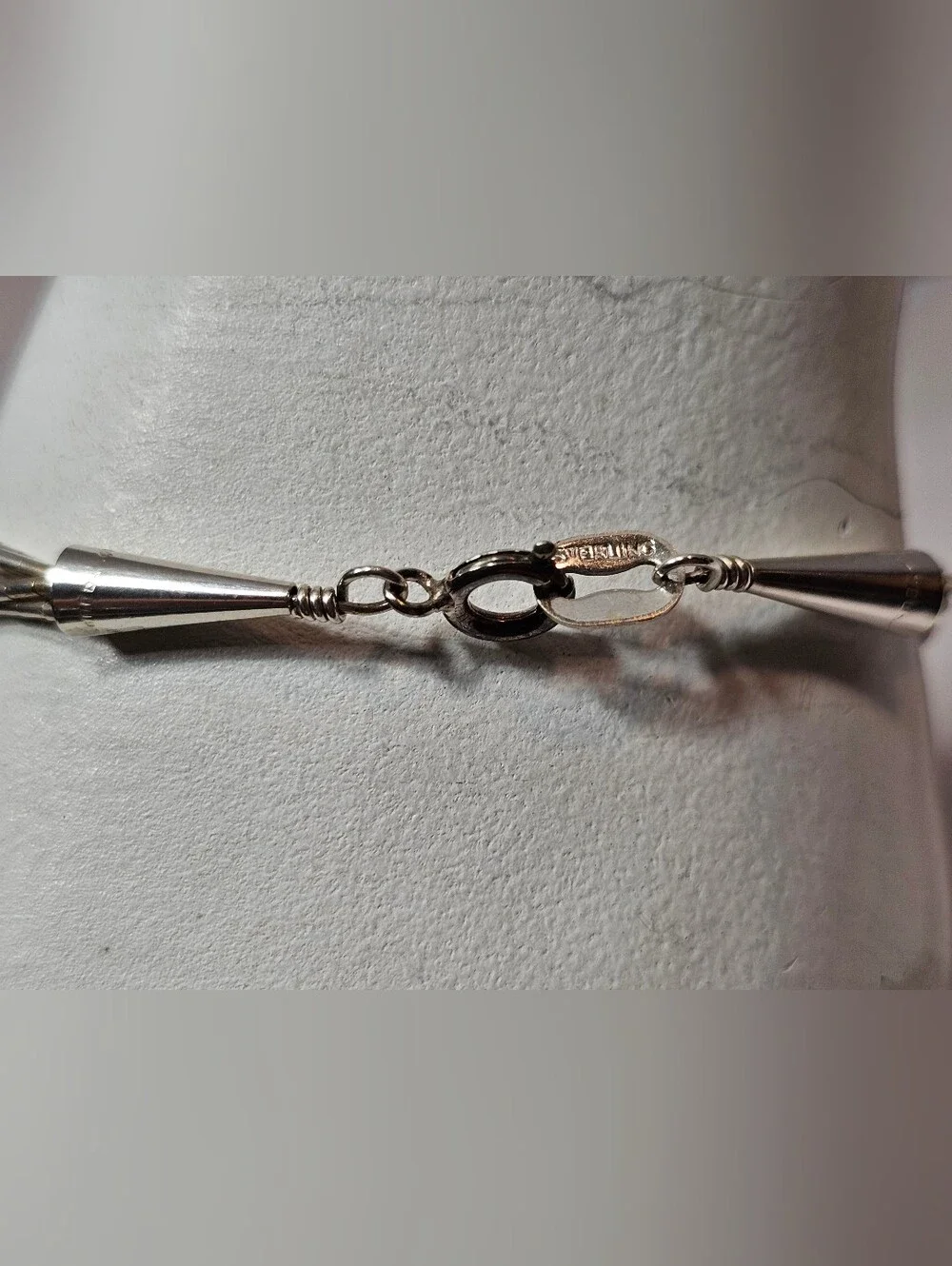 Sterling Liquid Silver Heart Concho Bracelet with Inlaid Stone